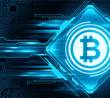 Cryptocurrency concept with bitcoin 360x320